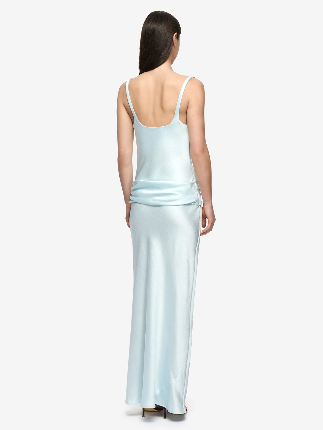 MELODY COWL NECK MAXI DRESS - ARCTIC BLUE