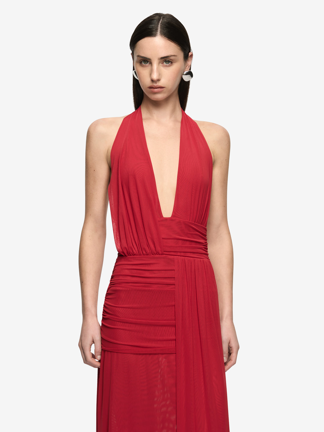 WREN DRAPE MAXI DRESS - RUBY RED