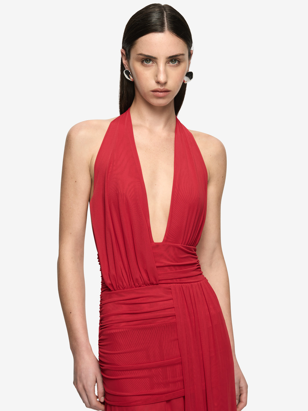 WREN DRAPE MAXI DRESS - RUBY RED