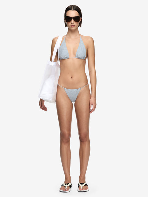 POINT BREAK RUCHED BOTTOM - GREY BLUE LUREX