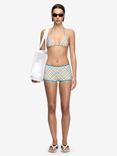 KALEIDOSCOPE BIKINI TOP - SEA GLASS CHECK