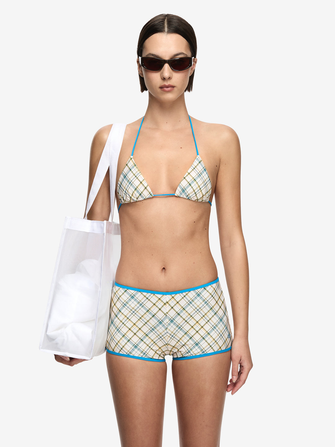 KALEIDOSCOPE BOY SHORT - SEA GLASS CHECK