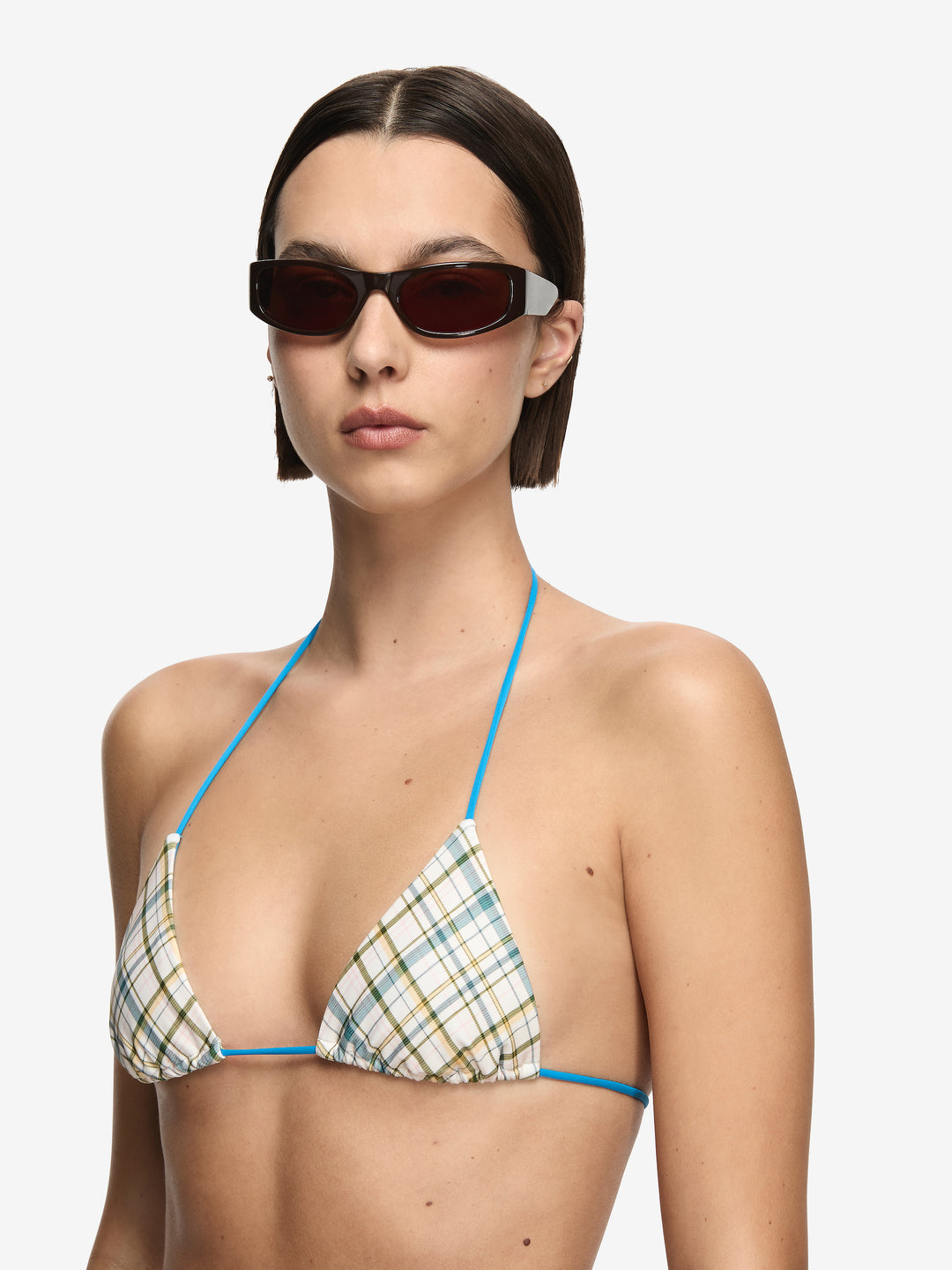 KALEIDOSCOPE BIKINI TOP - SEA GLASS CHECK