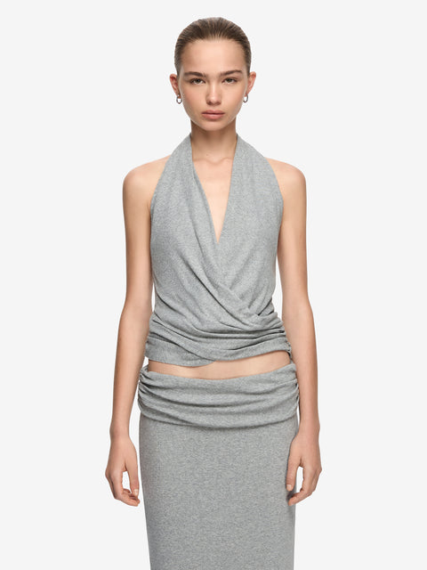 NERIDA TOP - GREY MARLE