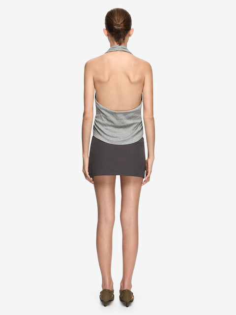 KENZA MINI SKIRT - CHARCOAL
