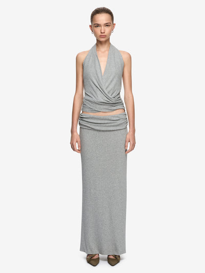 NERIDA MAXI SKIRT - GREY MARLE