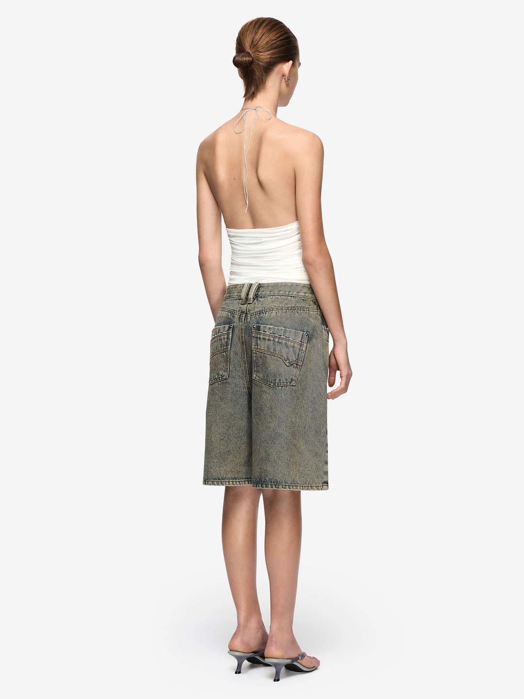 ORIA CONTRAST TOP - MIST/IVORY