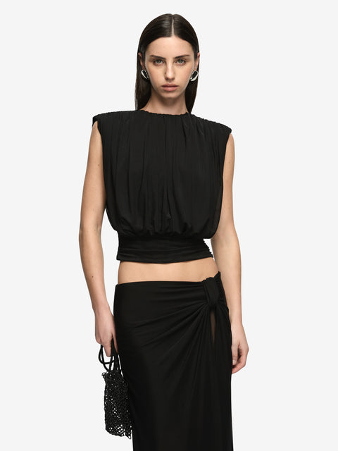 ORIA DRAPE SKIRT - BLACK