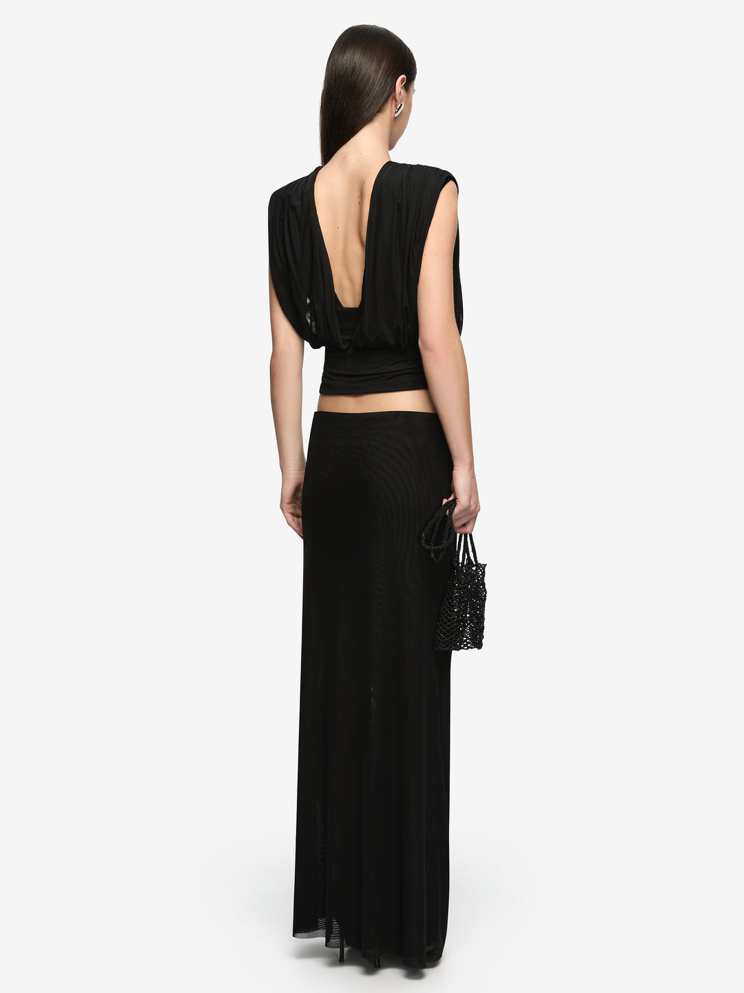 ORIA DRAPE SKIRT - BLACK