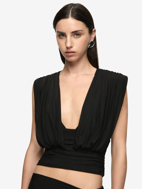 ORIA DRAPE SKIRT - BLACK