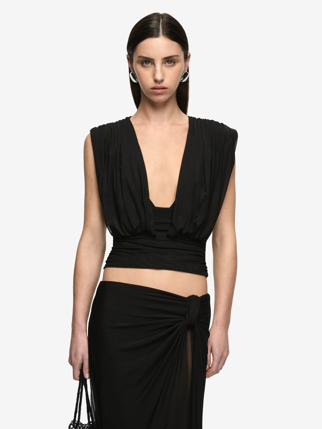 ORIA DRAPE SKIRT - BLACK