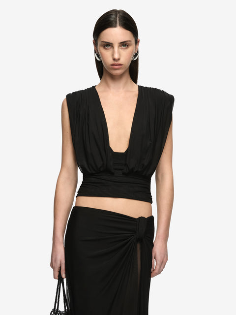 ORIA DRAPE SKIRT - BLACK