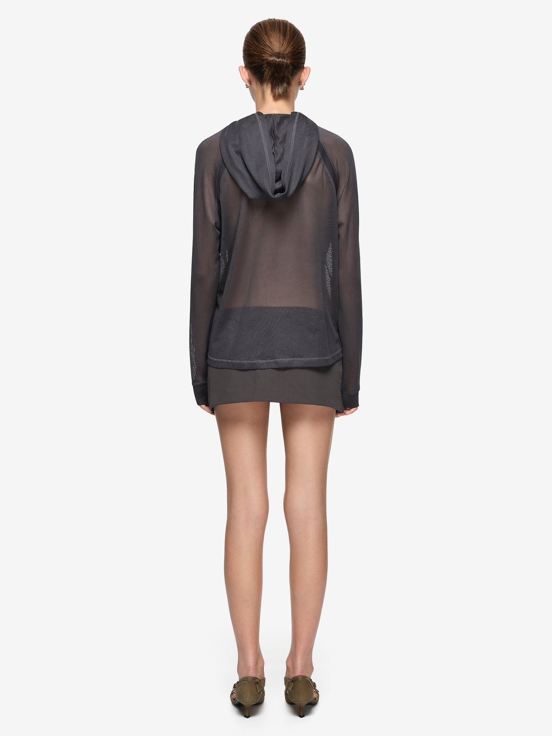 KENZA LONG SLEEVE HOODIE - CHARCOAL