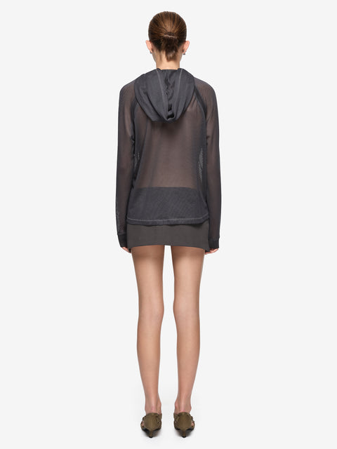 KENZA LONG SLEEVE HOODIE - CHARCOAL