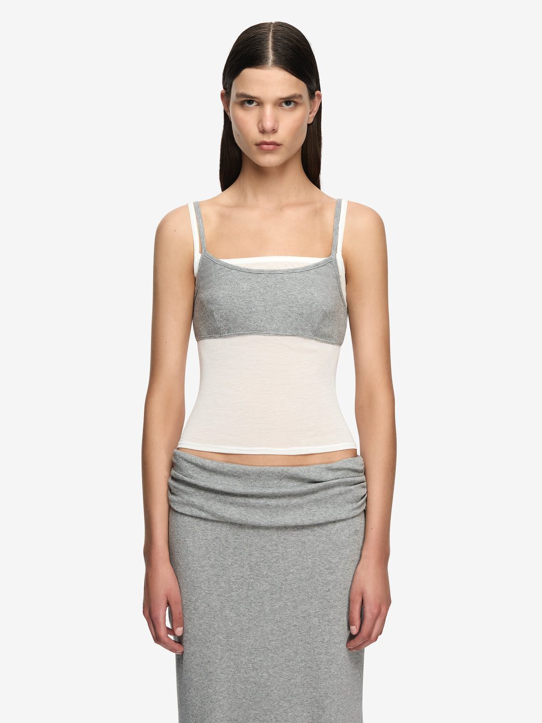 COAST LAYERED SINGLET - GREY/IVORY