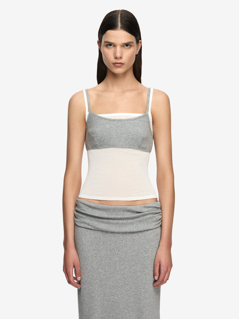 COAST LAYERED SINGLET - GREY/IVORY