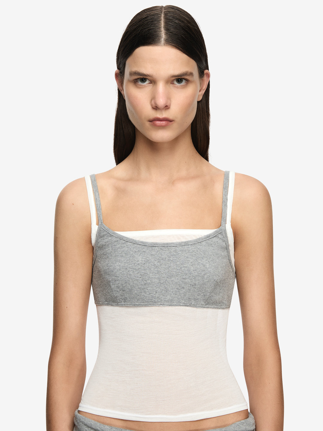COAST LAYERED SINGLET - GREY/IVORY