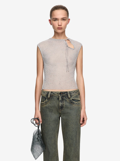 EMIKO TOP - SILVER