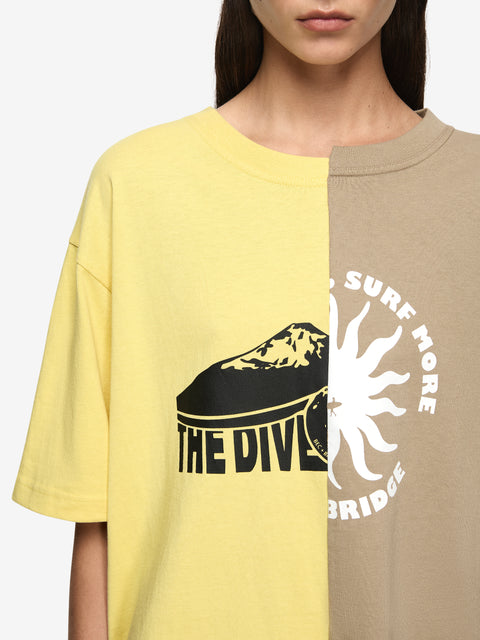 SURF MORE TEE - CITRUS/TAUPE