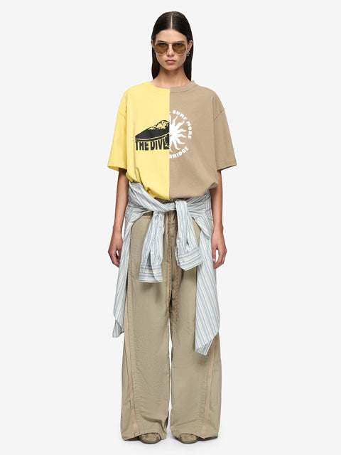 SURF MORE TEE - CITRUS/TAUPE