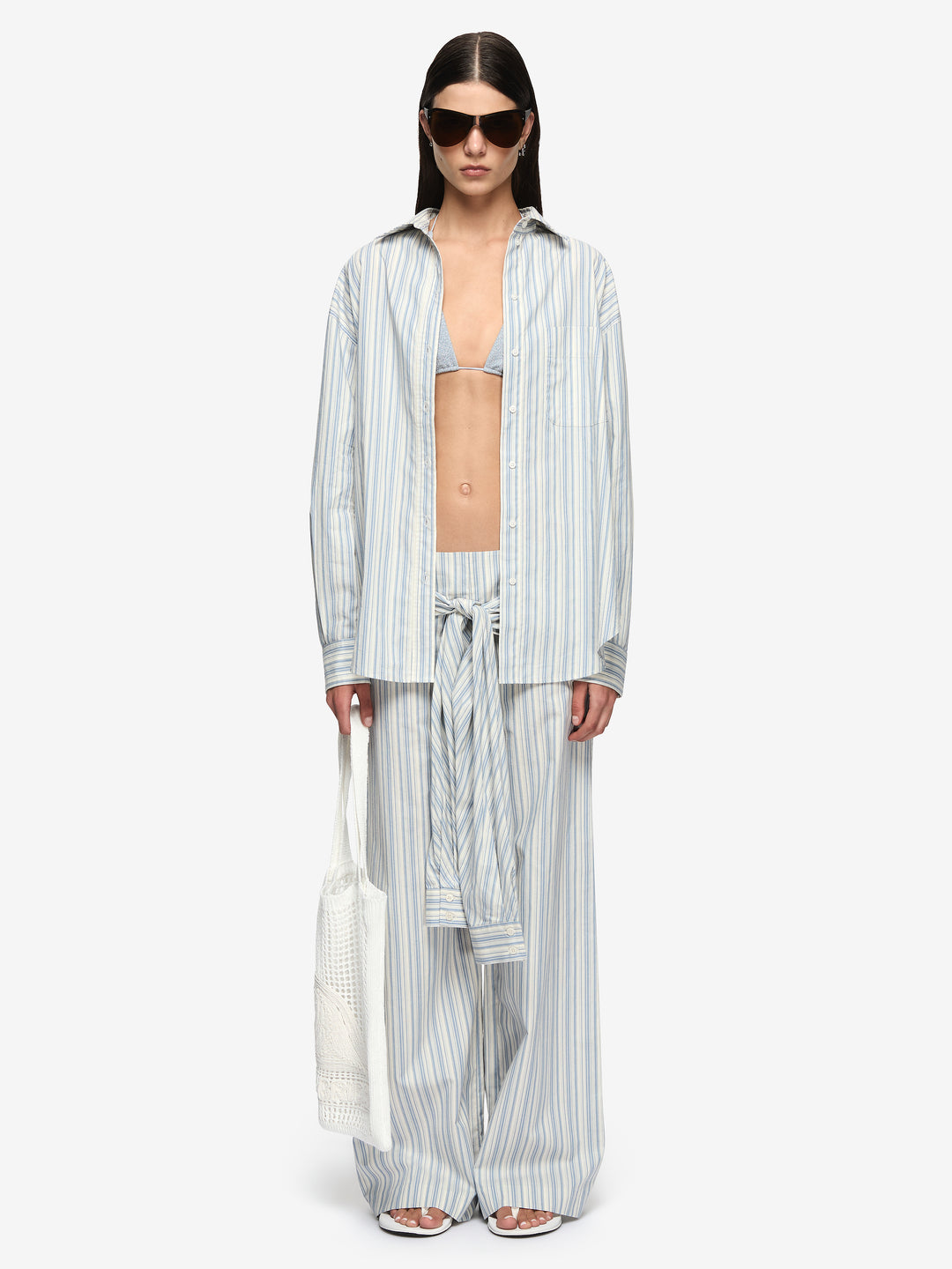 BAY SHIRT - BLUE/IVORY STRIPE
