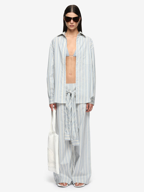BAY SHIRT - BLUE/IVORY STRIPE