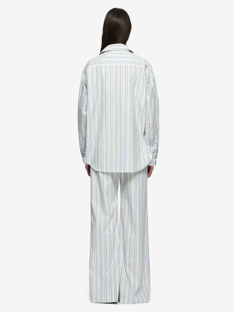 BAY SHIRT - BLUE/IVORY STRIPE