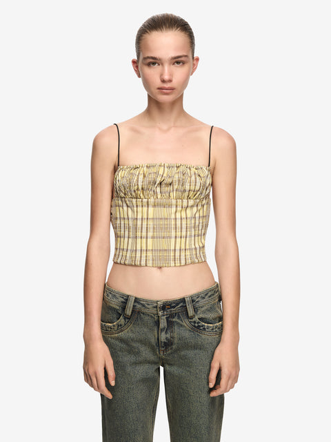 TESSELLATE TOP - CITRUS/TAUPE