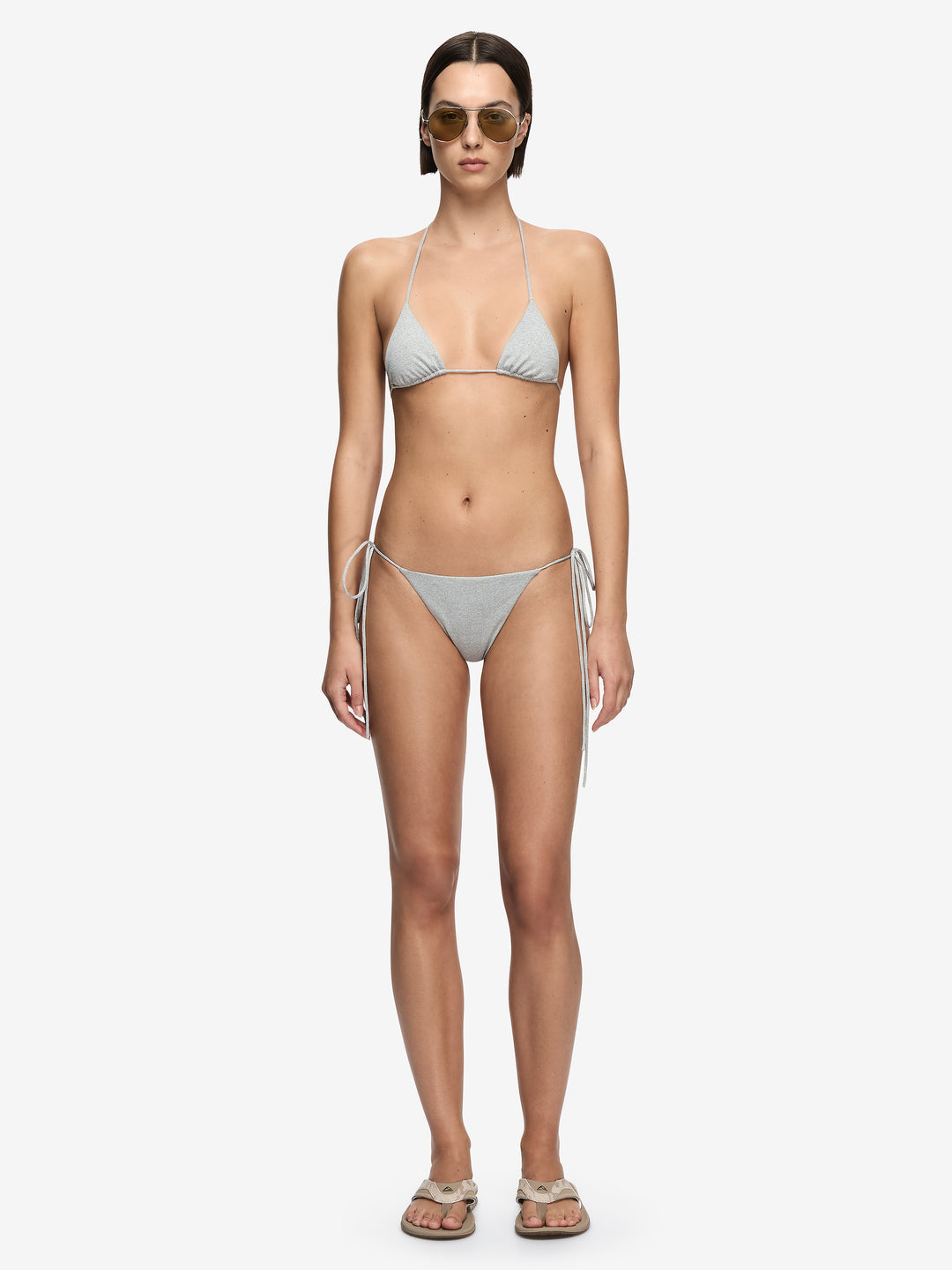 CONCRETE MINI BIKINI TOP - GREY MARLE