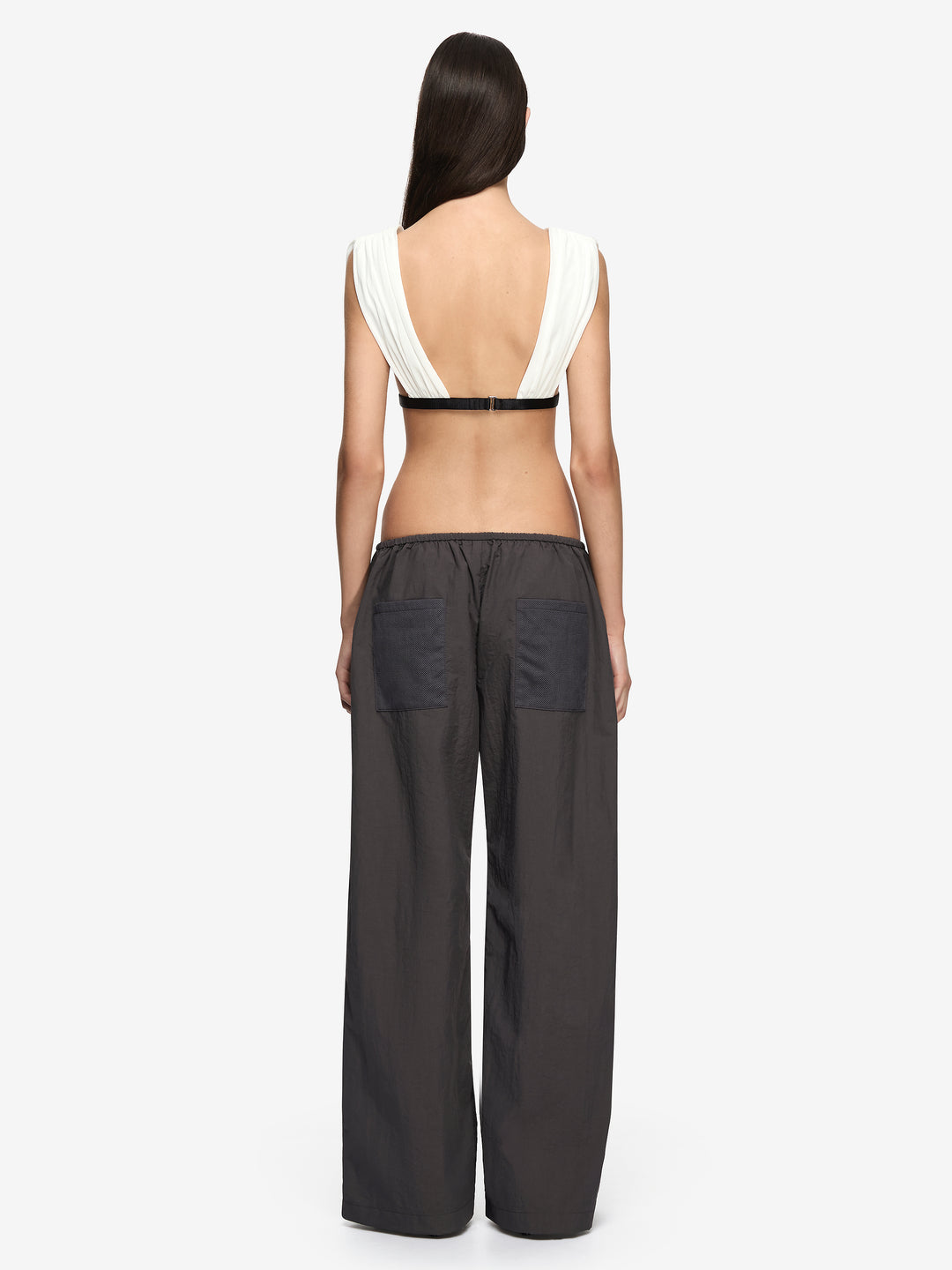 ANAYA DRAPE TOP - IVORY/BLACK
