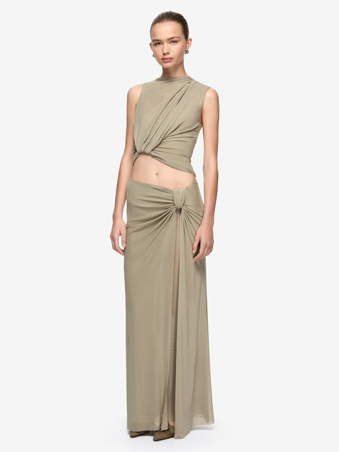 ORIA DRAPE TOP - LIGHT TAUPE