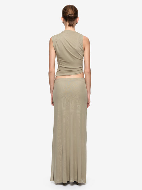 ORIA DRAPE SKIRT - LIGHT TAUPE