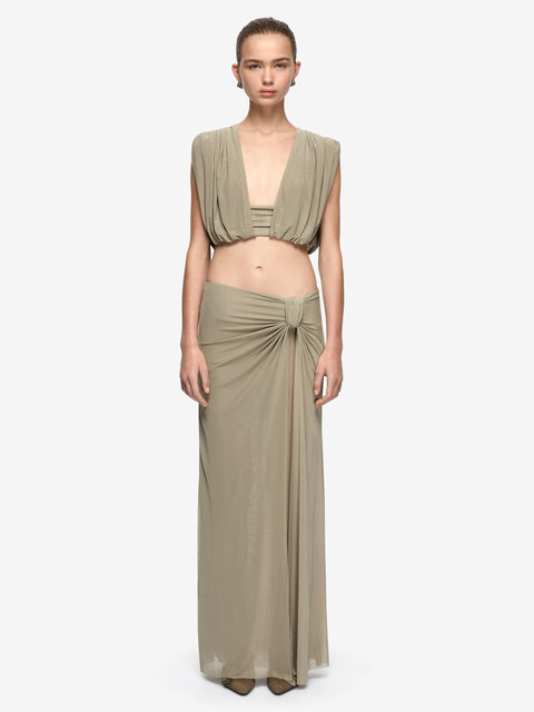 ORIA DRAPE SKIRT - LIGHT TAUPE