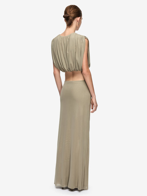 ORIA DRAPE SKIRT - LIGHT TAUPE