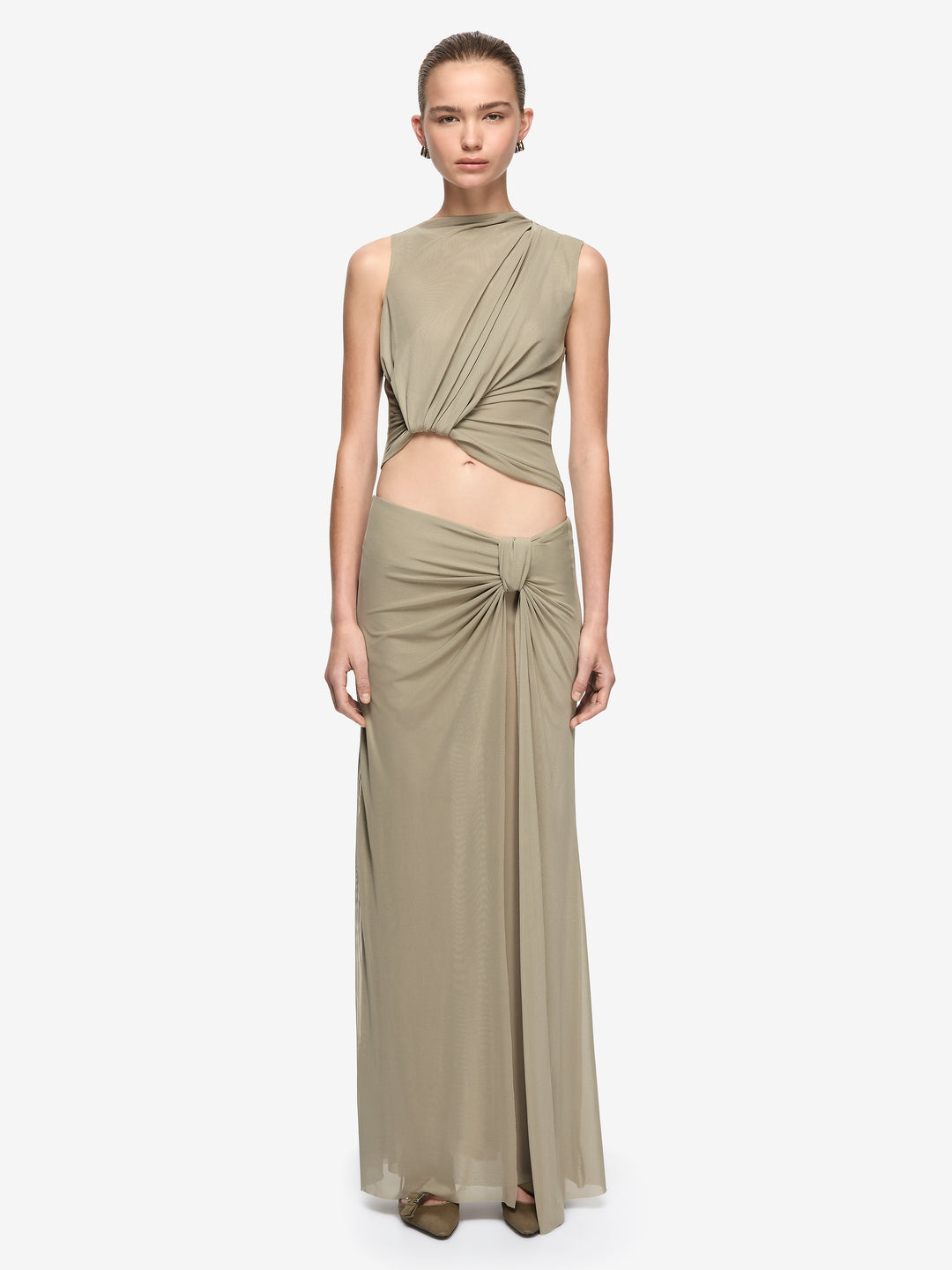 ORIA DRAPE TOP - LIGHT TAUPE