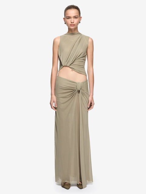 ORIA DRAPE TOP - LIGHT TAUPE