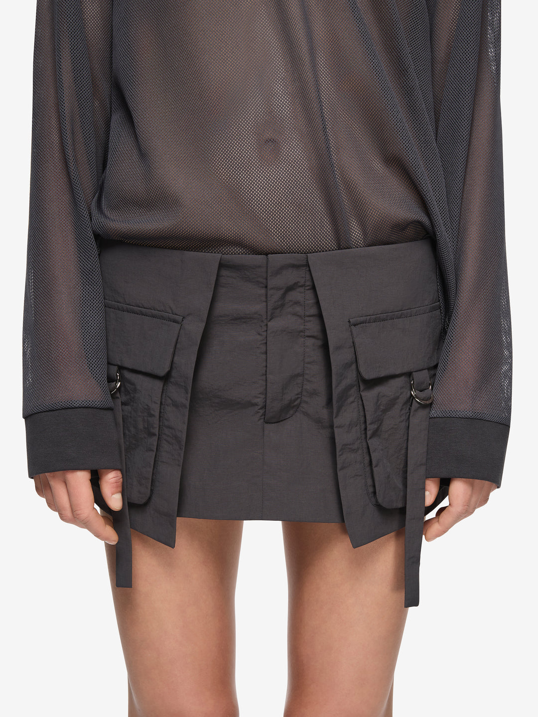 KENZA LONG SLEEVE HOODIE - CHARCOAL