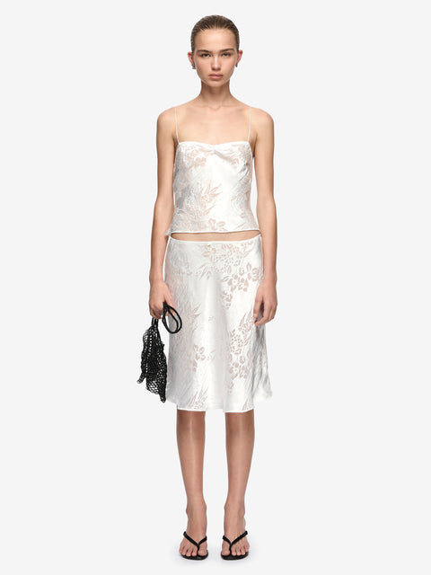 KAIDA MIDI SKIRT - WHITE