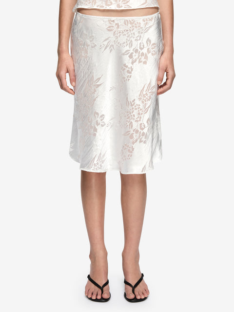 KAIDA MIDI SKIRT - WHITE