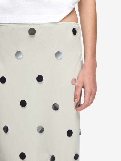 REFLECTION MIDI SKIRT - SMOKE/SILVER
