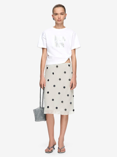 REFLECTION MIDI SKIRT - SMOKE/SILVER
