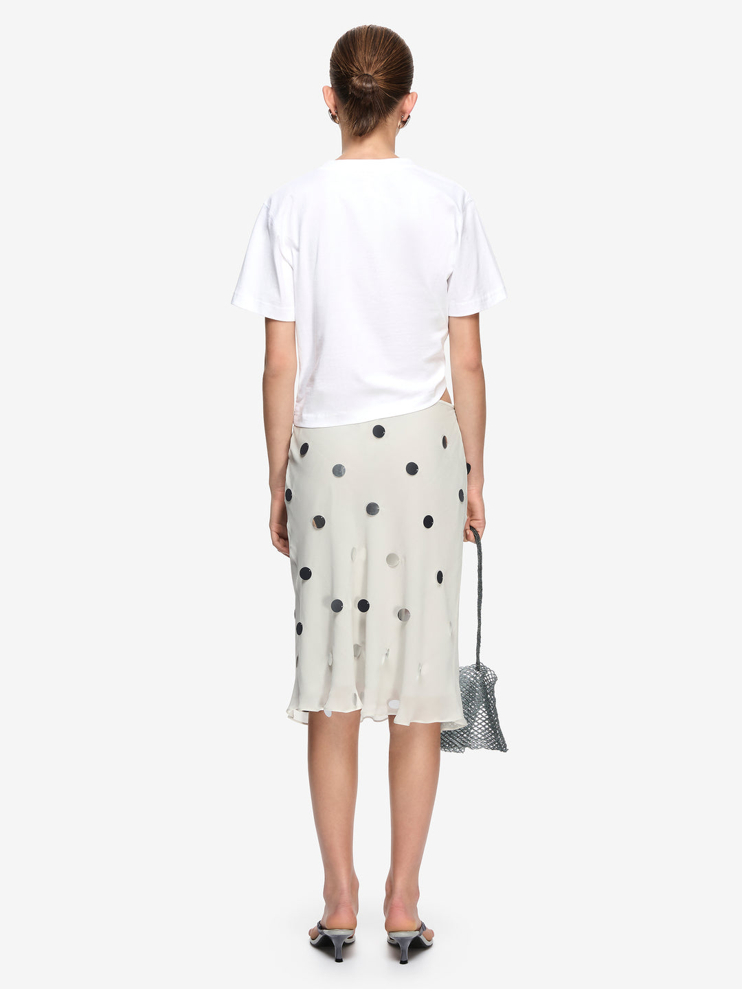 REFLECTION MIDI SKIRT - SMOKE/SILVER