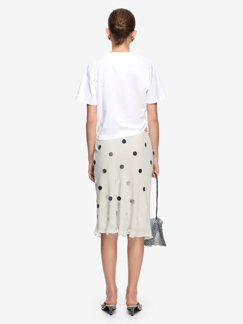 REFLECTION MIDI SKIRT - SMOKE/SILVER