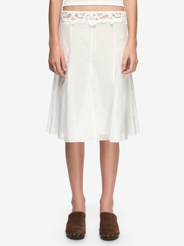 SKYE MIDI SKIRT - IVORY