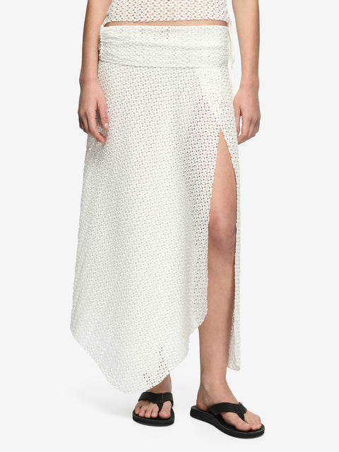SOLARI MIDI SKIRT - WHITE