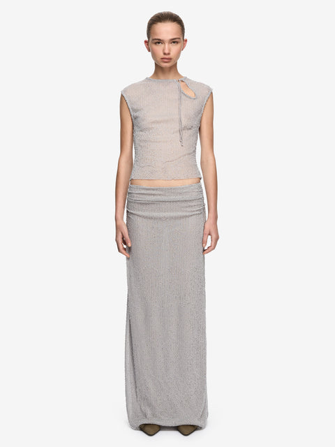 EMIKO MAXI SKIRT - SILVER