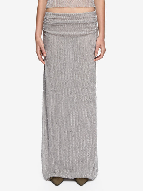 EMIKO MAXI SKIRT - SILVER