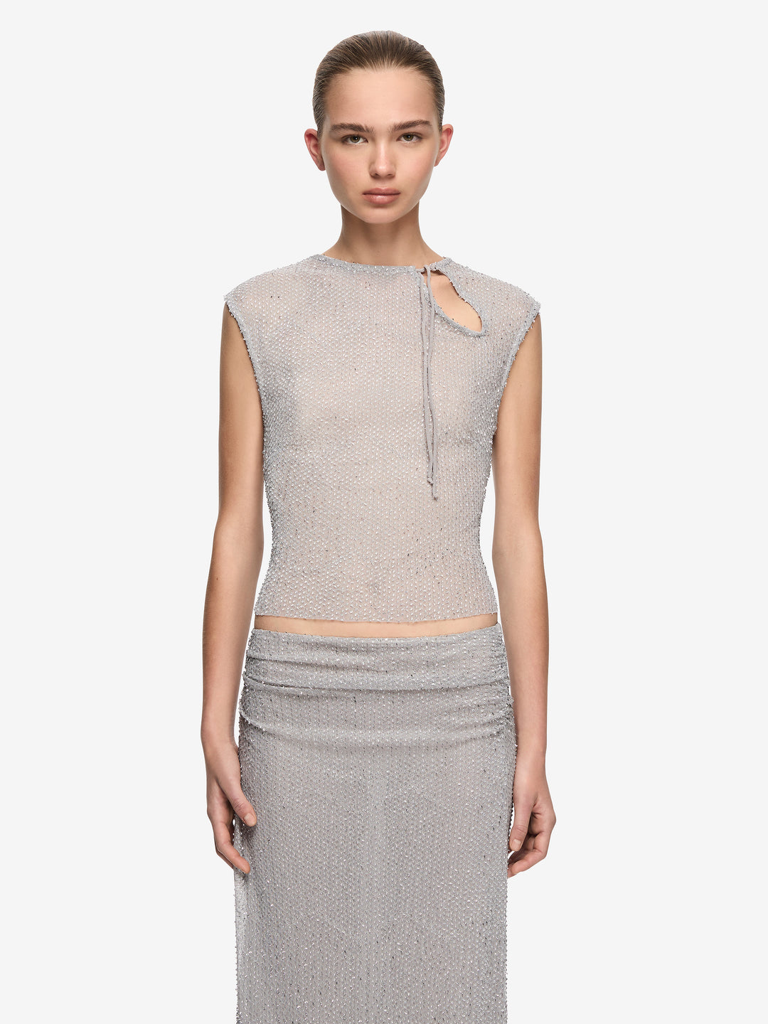 EMIKO MAXI SKIRT - SILVER