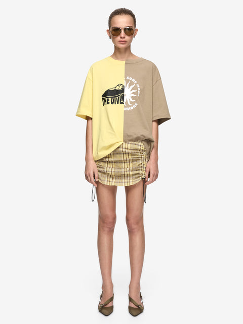 TESSELLATE SKORT - CITRUS/TAUPE