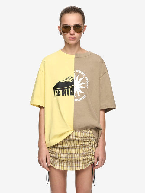 TESSELLATE SKORT - CITRUS/TAUPE